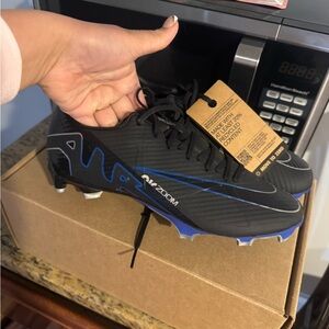 Zoom Vapor 15 Academy FG/MG Black and Blue Cleats